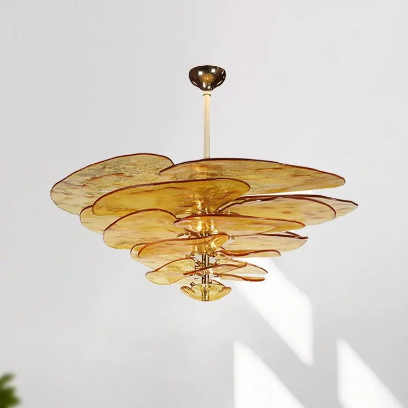 

light luxury decoration medieval designer living room dining room stairs bedroom feeling glass chandelier