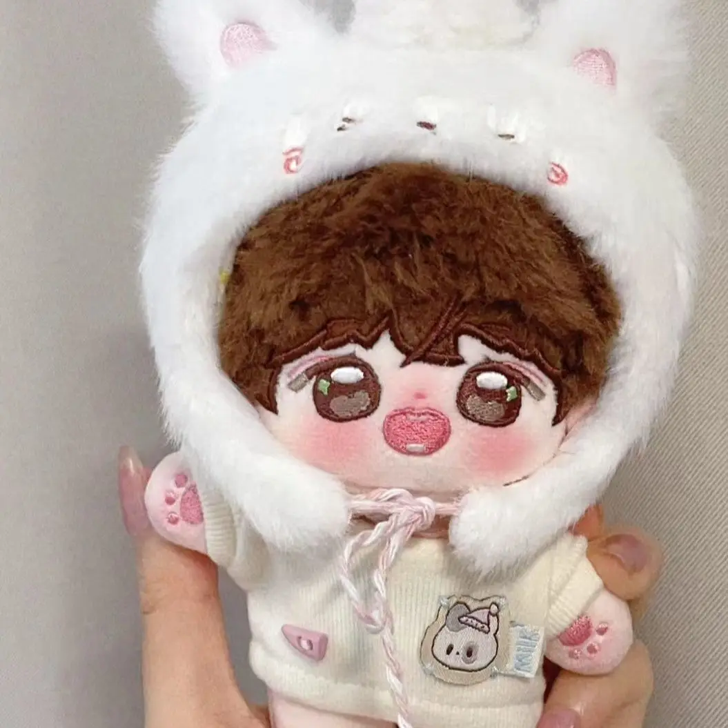 محشوة 10 سنتيمتر لعبة المراهقين في أوقات He Junlin وضعية واقفة هدية مع آذان الجسم أفخم دمية لعبة فستان ناعم القطن طفل هدية