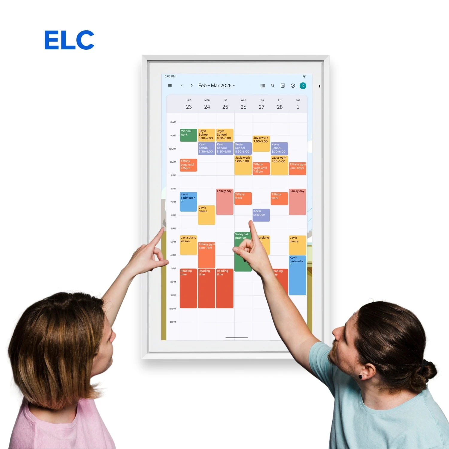 

2025 Hanging Wall Calendar for Family Schedules With 64GB Memory FHD Touch Screen Android System Smart Digital Calendar Display