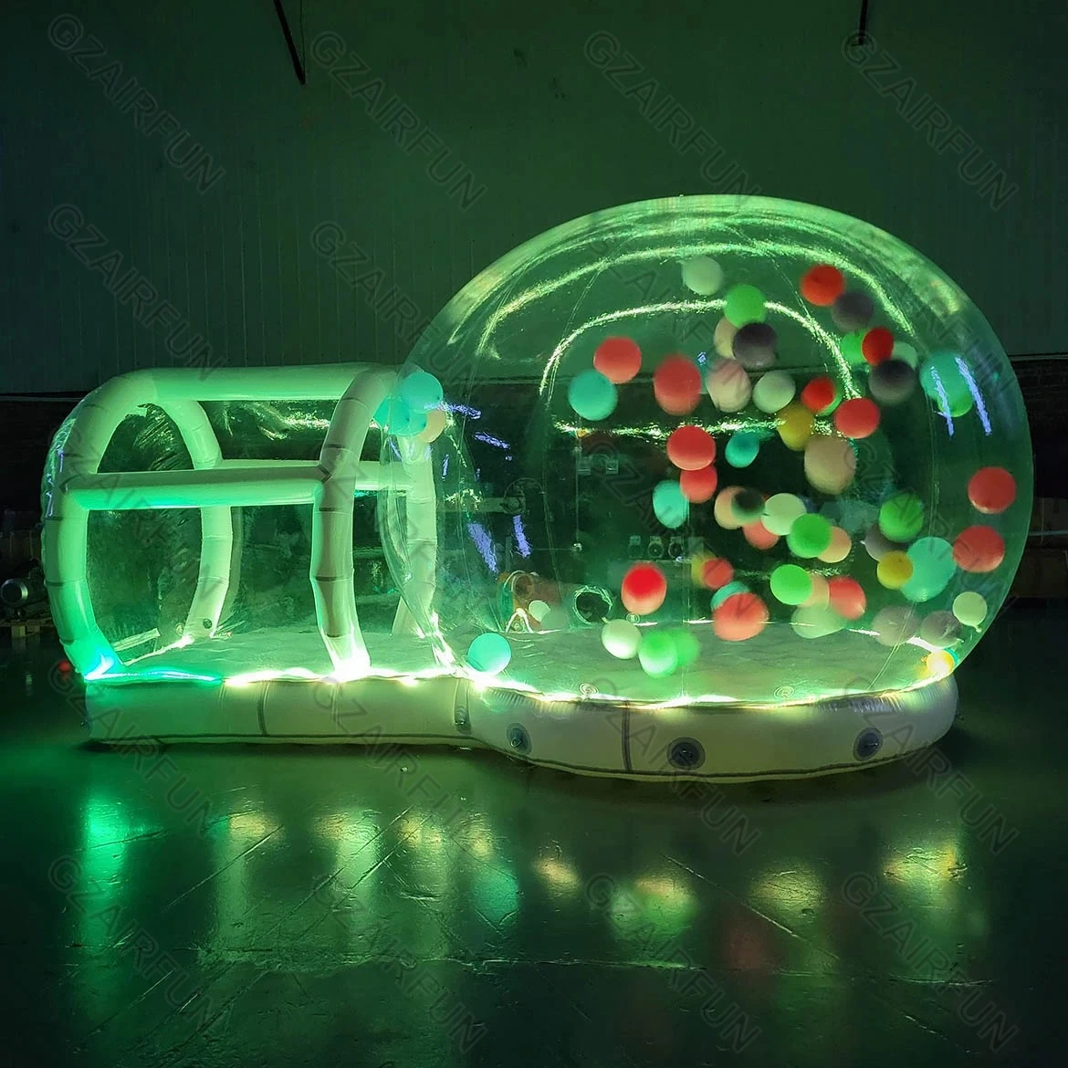 Casa de burbujas inflable con luz LED, tienda de burbujas de PVC comercial personalizada, casa de burbujas que rebota, castillo saltador inflable