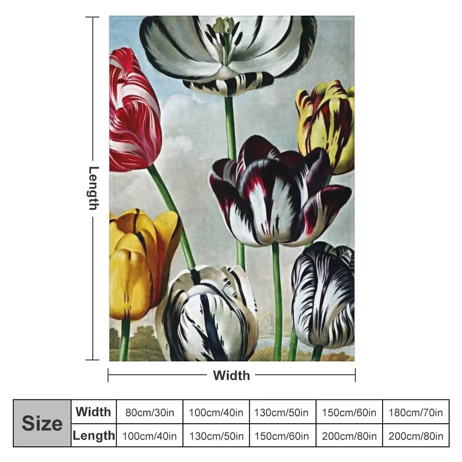 Botanical Art Temple Of Flora Tulips Throw Blanket Thermal Thin christmas decoration wednesday Blankets