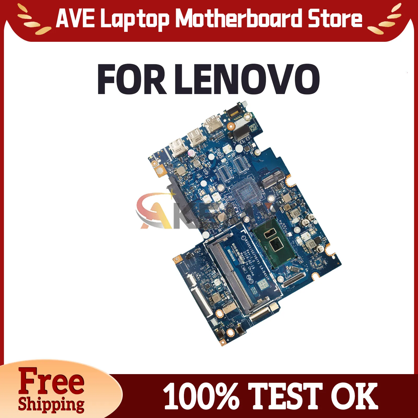Placa-mãe LA-D451P para LENOVO Ideapad Yoga 510-14ISK Flex 4-1470 5B20N07672 5B20L45160 Placa Principal de Laptop 4405U i3 i5 i7 6ª Geração