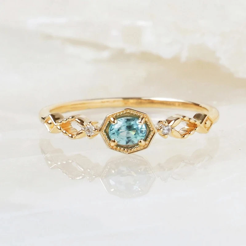 

Кольца из стерлингового серебра 925 пробы для женщин, натуральный апатит, позолоченные 18 карат, бижутерия синего цвета, винтажные ювелирные изделия, подарок на вечеринку RI268