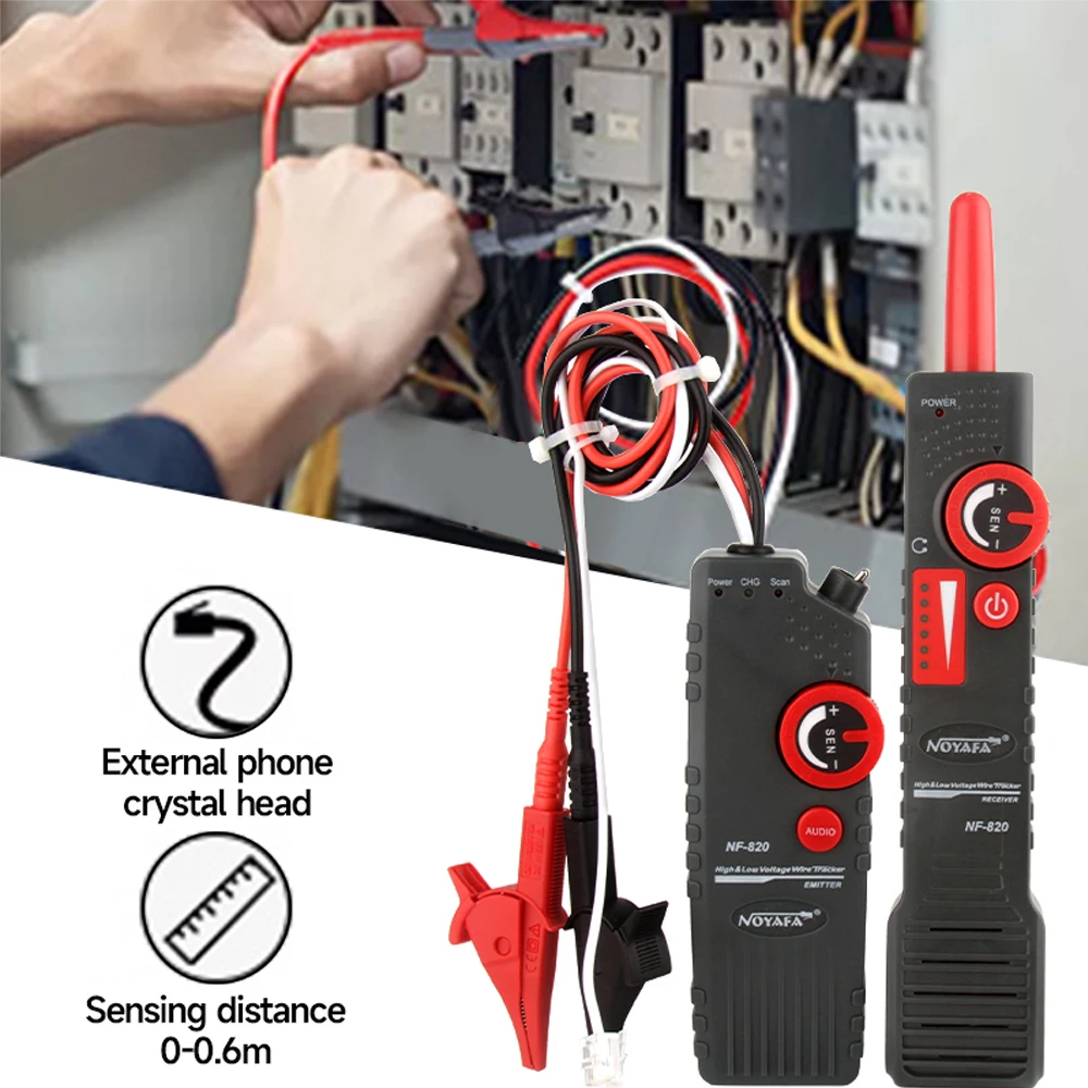 Noyafa-Metro Cable Tracker, alta e baixa tensão Wire Tracker, Anti-interferência, Cable Locator, Network Line Finder