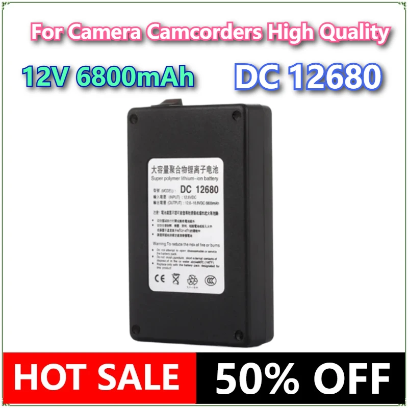 

DC 12680 Battery Pack Super Rechargeable Portable Polymer Lithium Battery Cell DC 12V 6800mAh for Camera Camcorders High Quality