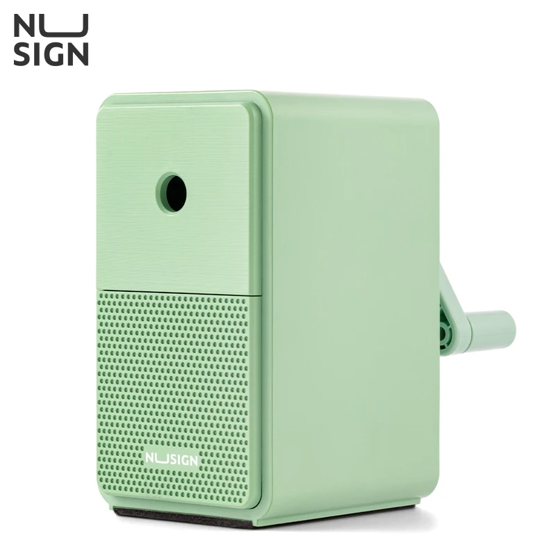 Deli Nusign NS077-S Manual Pencil Sharpener 3 Colors Automatic Pencil Feeding Fashion Design for Home And School Students