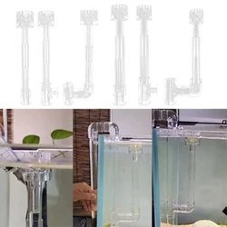 Durable Clear Aquariums Skimmer with Transparent Pipe Spin Surface Inflows Outflows Water Plant Filter Cleaner