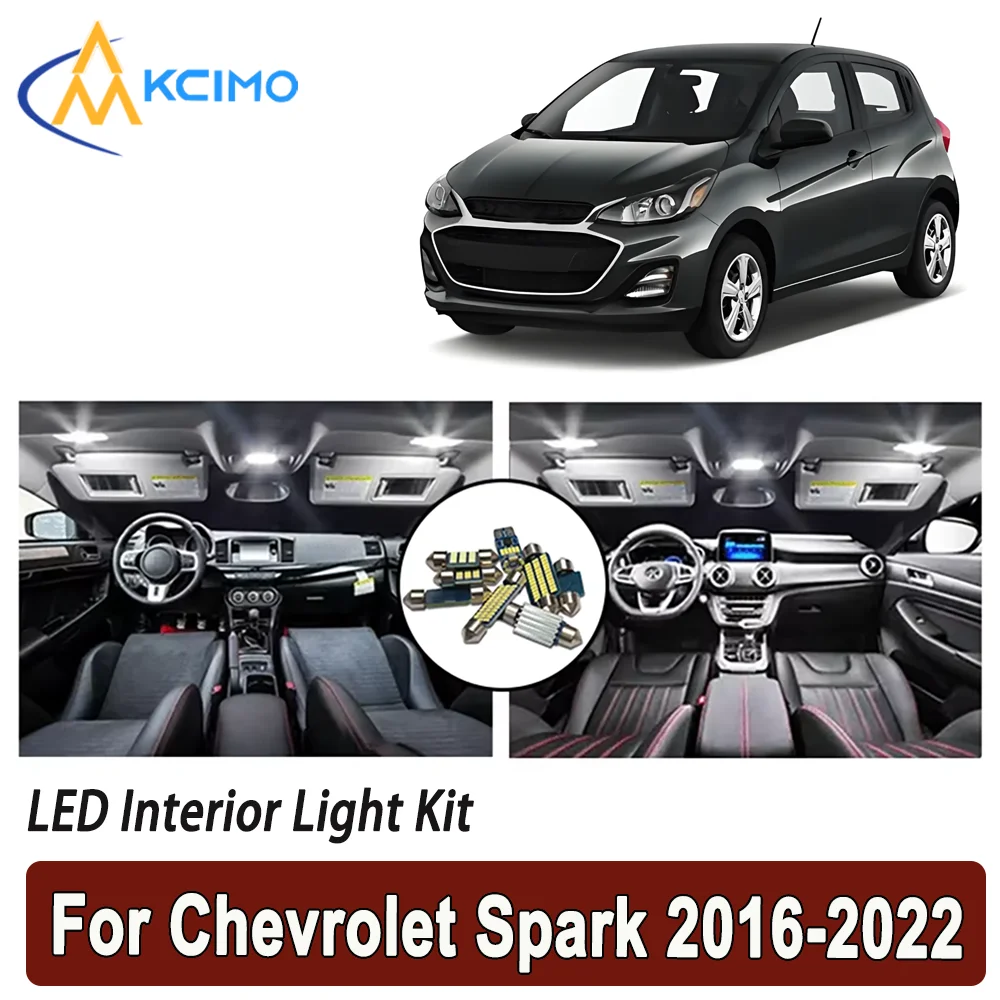 

Kcimo LED For Chevrolet Spark 2016 2017 2018 2019 2020 2021 2022 Premium Bright LED Interior Dome Map Trunk Light Kit Car Led