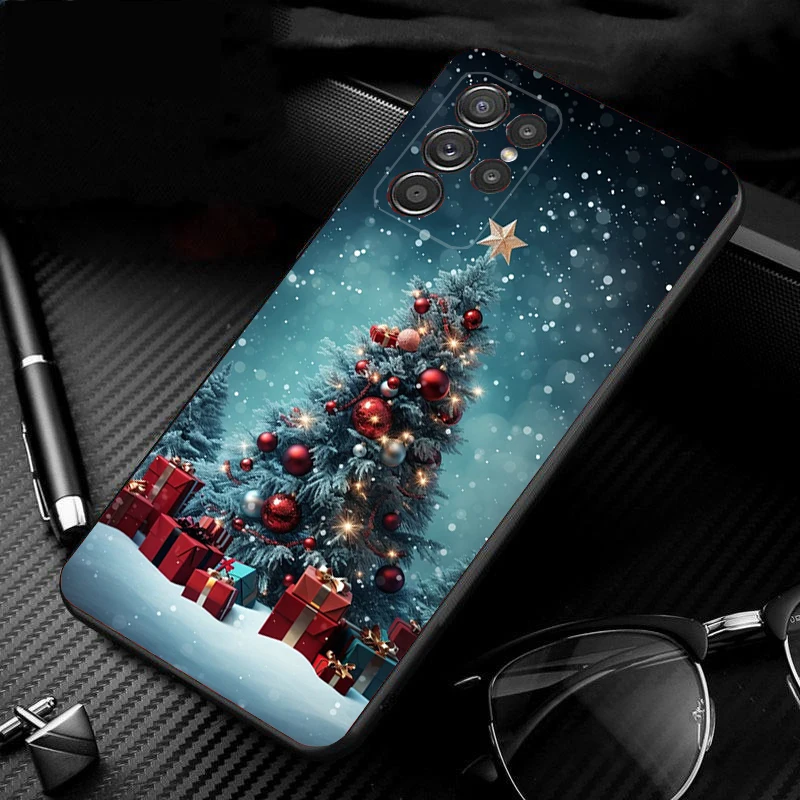 Telefoon Geval Voor Samsung Galaxy S25 S24 S23 S22 S21 Ultra S24 S23 S22 S21 S25 Plus S24 S20 FE Kerstman Kerstboom