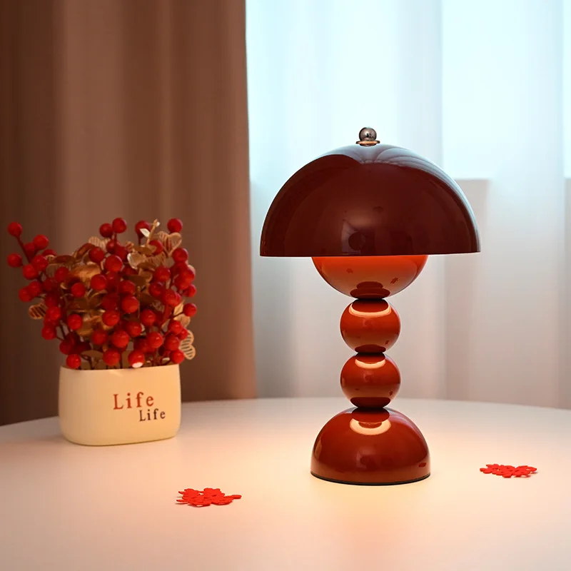 

LED Table Lamp Mushroom Desk Lamp Rechargeable Top Touch Switch Flower Bud Table Lamp Room Decoration Bedroom Night Light