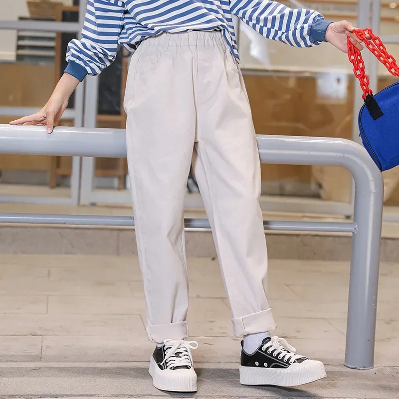 Teen Trousers Girls Casual Pants 2026 New Spring Autumn Children All-match Sports Pants Harlan Pants Children's Clothing 10 12 Y