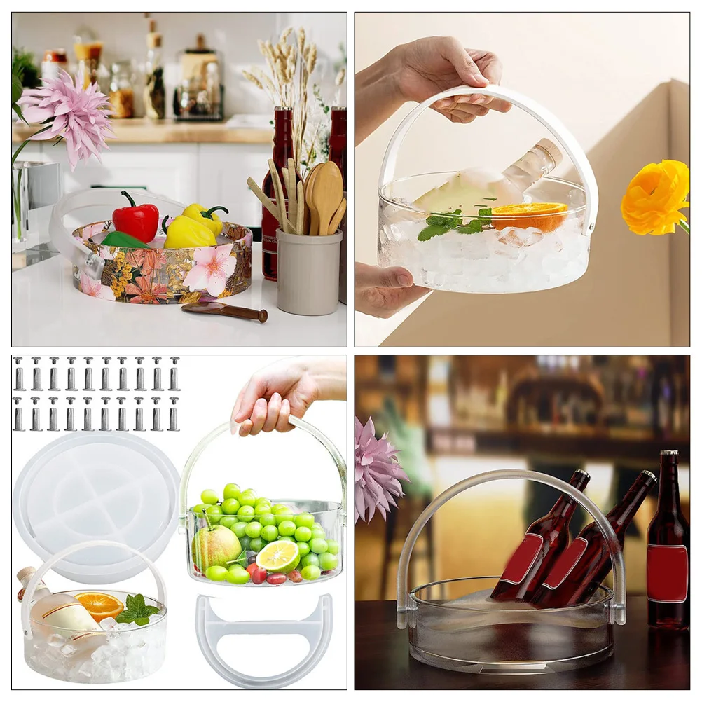 

1Set Silicone Barrel Mold DIY Craft Storage Container Exquisite Craftsmanship Long Lasting Durability Storage Bucket Mold
