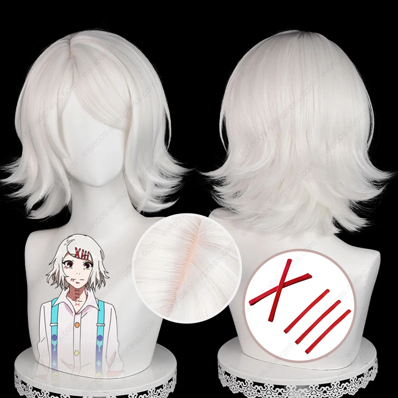 

Парик для косплея Джузо сузуя, бежевые короткие парики из термостойких синтетических волос, с шпильками для волос, 35 см