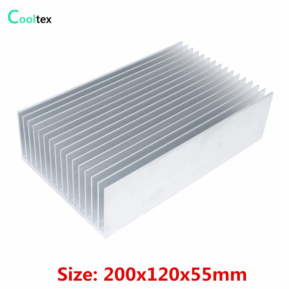 Aluminum Heatsink 200x120x55mm Heat Sink Cooler for LED Electronic Chip Heat Dissipation Cooling