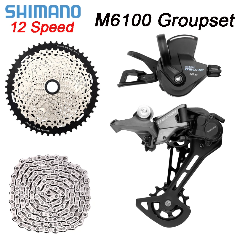 SHIMANO DEORE M6100 1x12 Speed derailleur Groupset MTB Mountain Bike M6100 shift lever Rear Derailleur 50T 52T HG Flywheel
