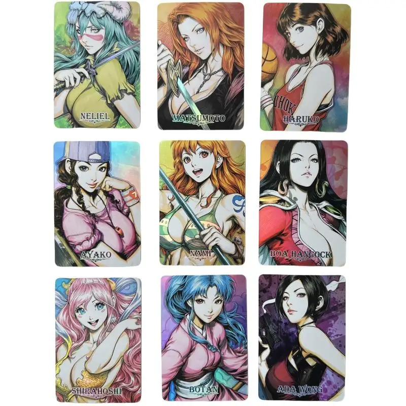 Anime Girl Flash Card Boa Hancock Nami Tsukino Usagi Android 18 Op01 Diy Color Series 54 Sheet Anime Peripheral Collection Card