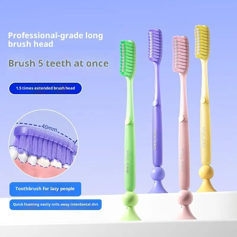 

Зубная щетка для взрослых с длинной головкой и мягкой щетиной, подставка, простая, для глубокой очистки зубов полости рта, бытовой стоматологический продукт