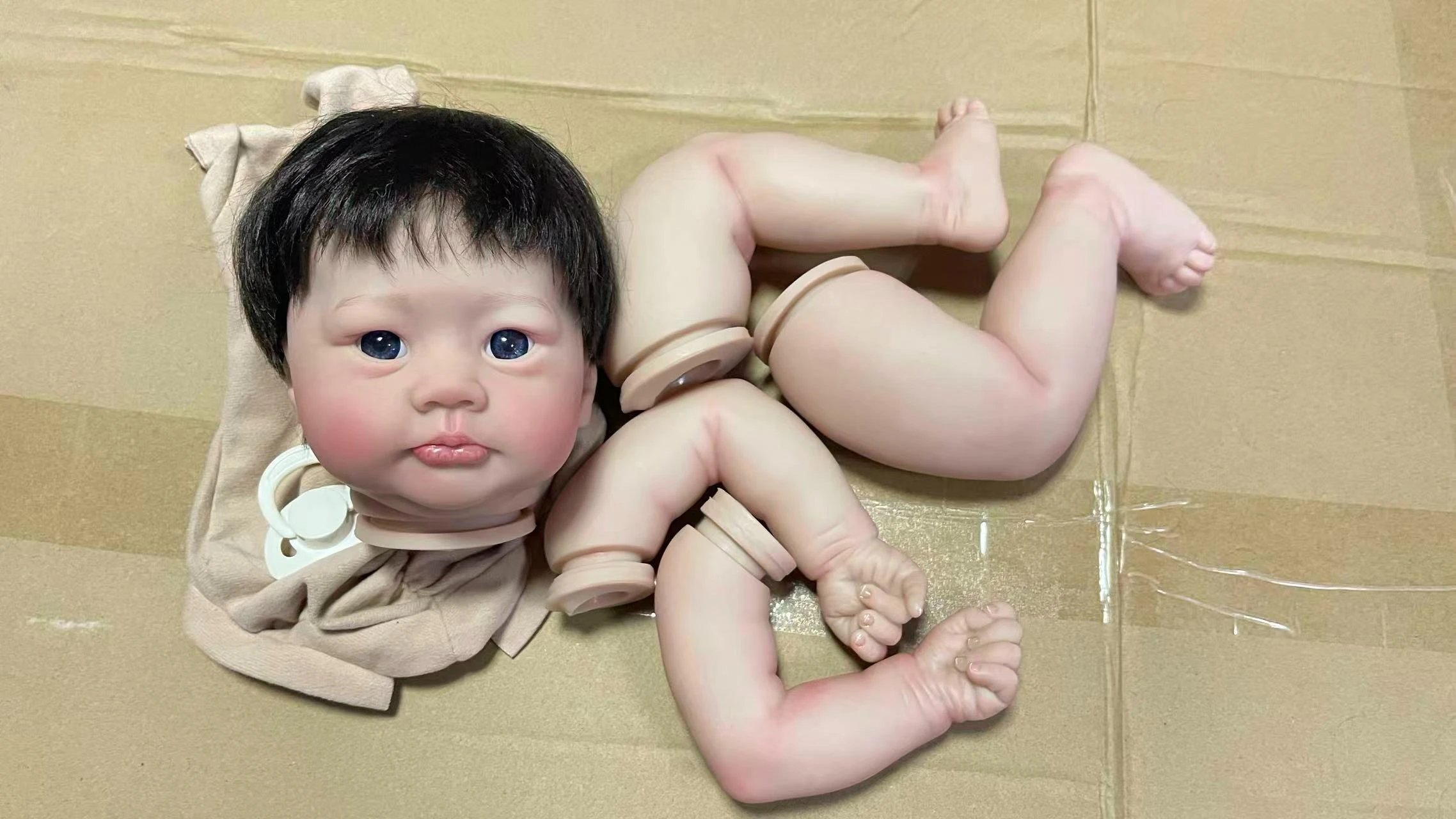 Newborn Baby Lali Doll Kit Lifelike Unassembled DIY Already Painted Doll Parts with Hand Root-Hair