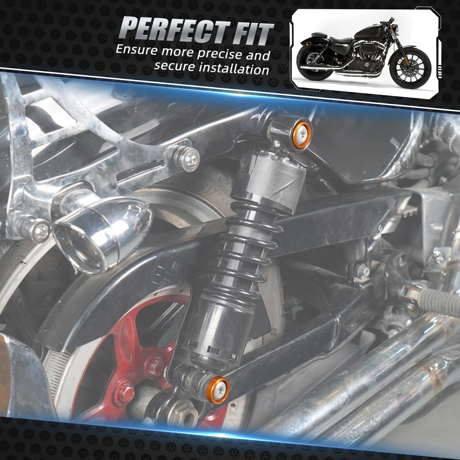 Untuk Harley Iron 1200 XL1200NS 2018-2021 Iron 883 2016-2022 belakang Shock Absorber baut cincin untuk Harley Sportster 1200 Custom 16-20