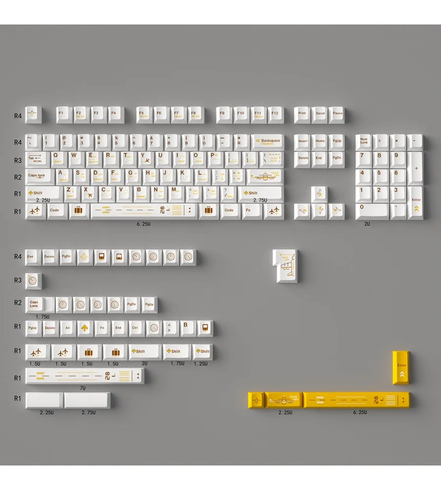Flight plan keycap 148 keys Thickened PBT sublimation Original factory Highly adapted to wooting and other mechanical keyboards
