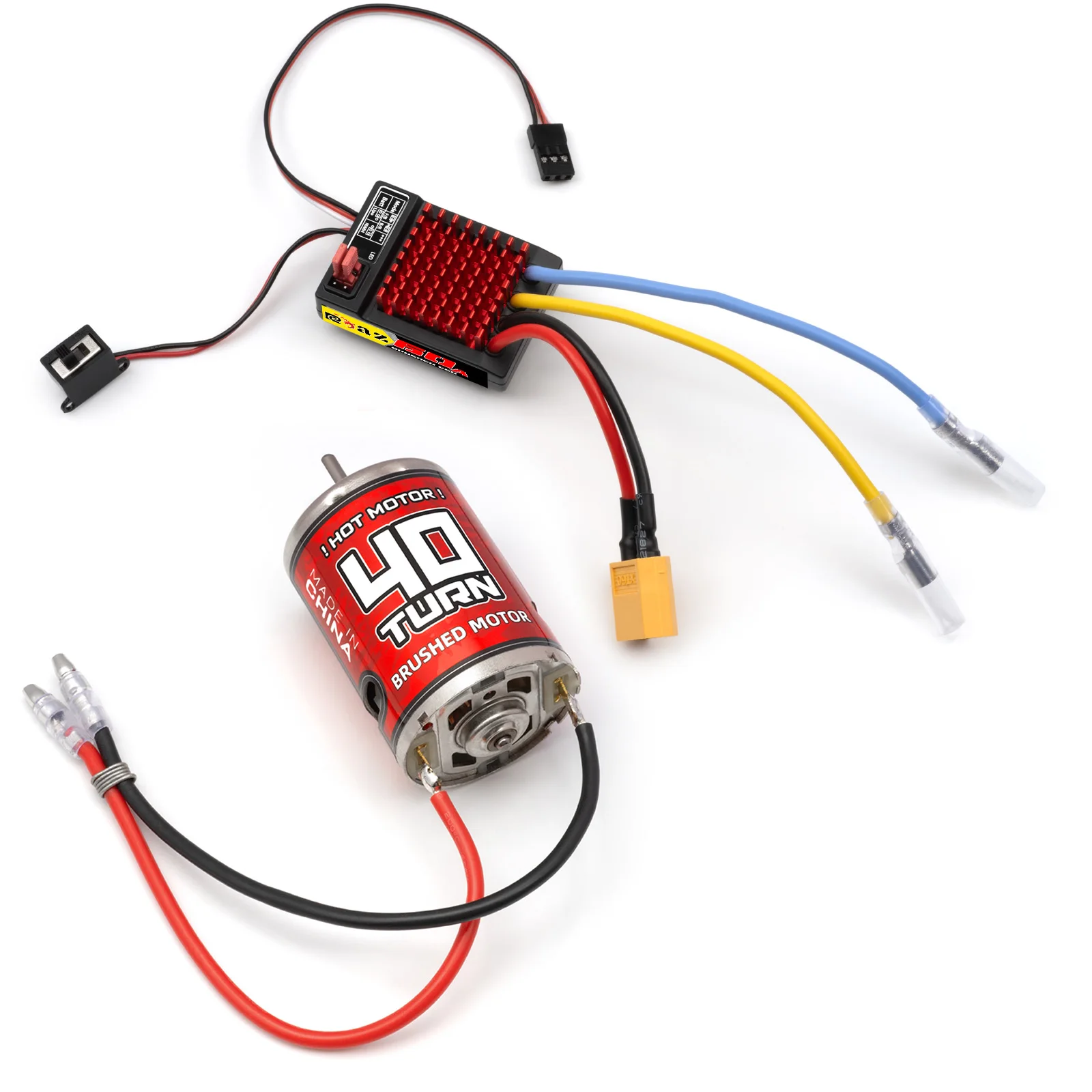 RCXAZ 540 Pro Brushed Motor 12T-75T 60A Waterdichte ESC Snelheidsregelaar Combo voor 1/10 RC Crawler Klim Drift Auto Boot