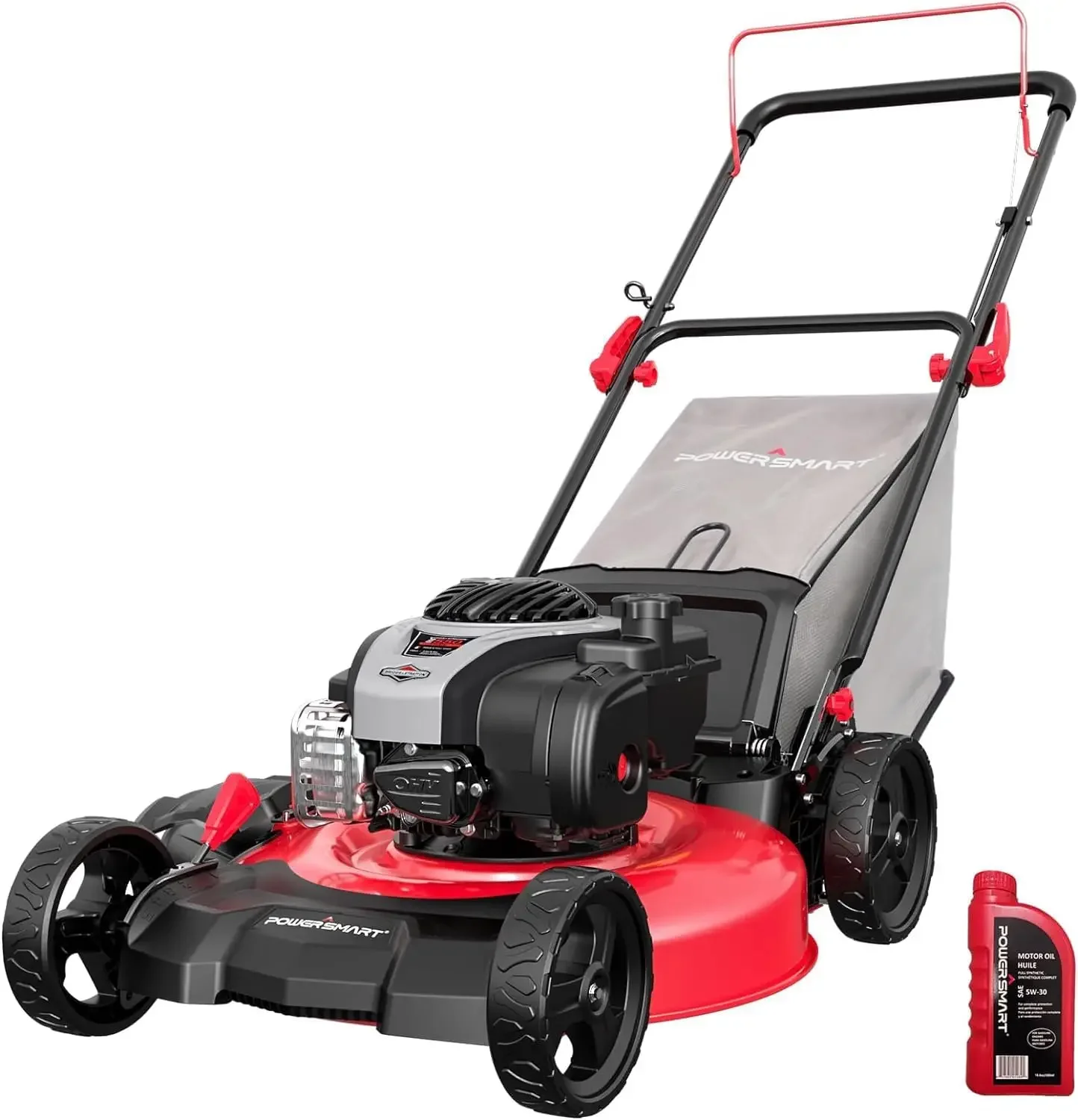 

21" 3-in-1 Gas Push Lawn Mower with 140cc 4-Stroke Engine - Wide Cutting Deck, 6 Height Adjustments, Mulching Capability