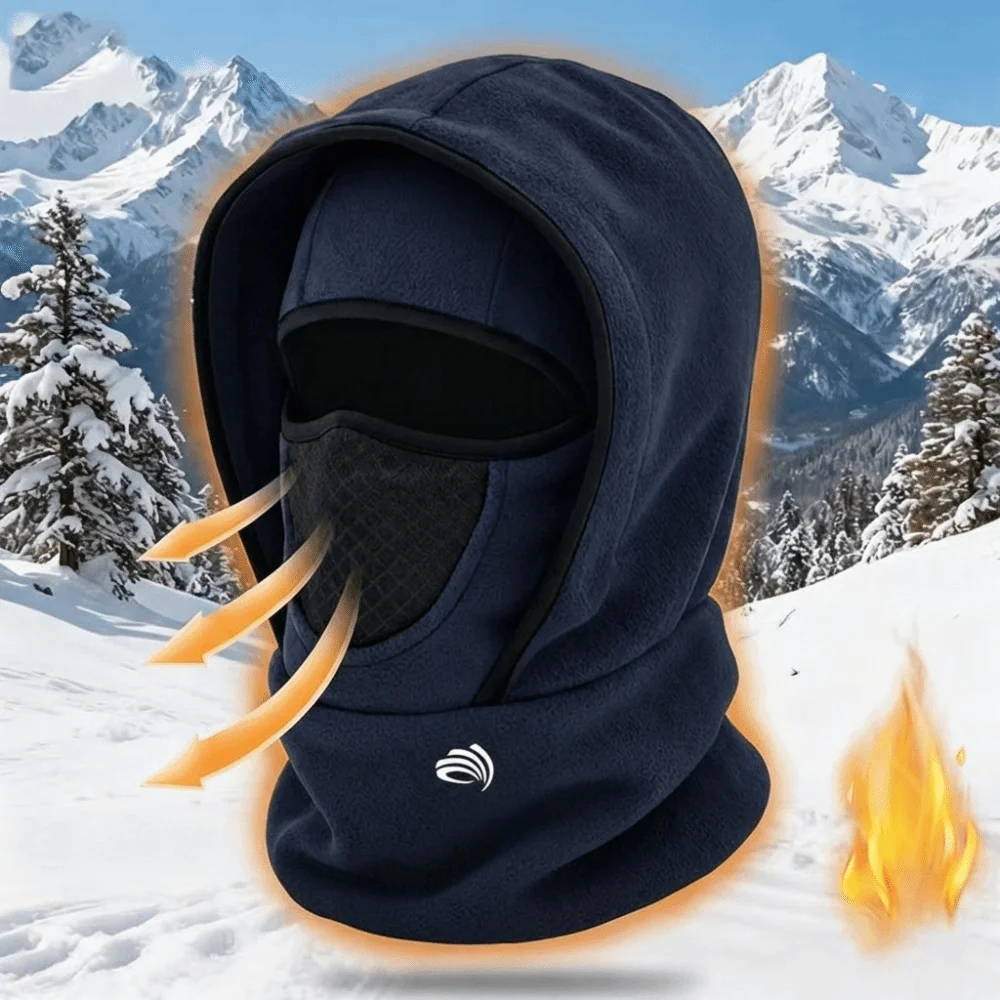 

Waterproof Polar Fleece Balaclava Hat Thermal for Cold Weather Face Cover Cycling Skiing Face Neck Warmer Beanie Cap