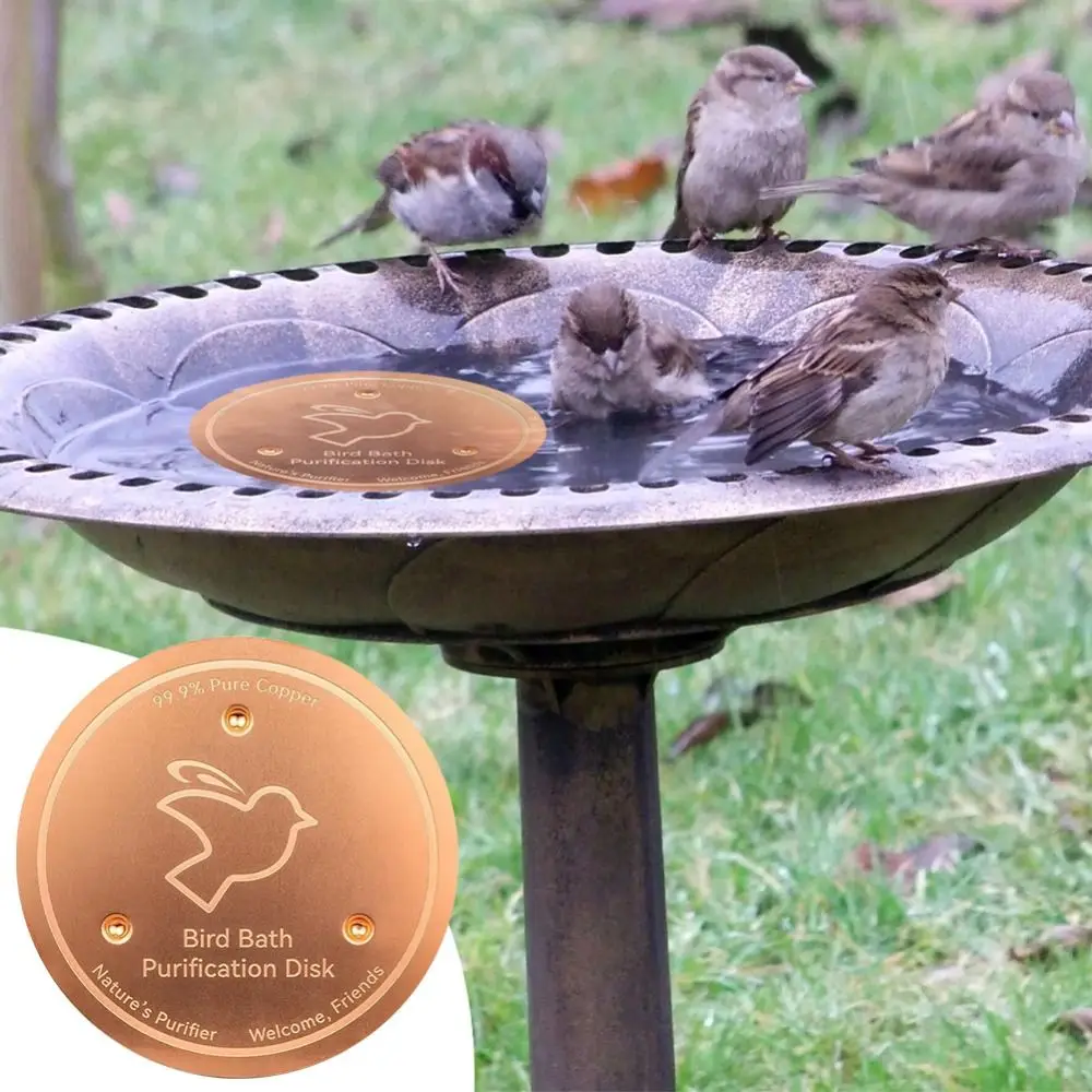 Triple-Point Support Mellbree Bird Bath Copper Disk 99.99% Pure Copper Physical Safe Clean Bird Bath Copper Disk