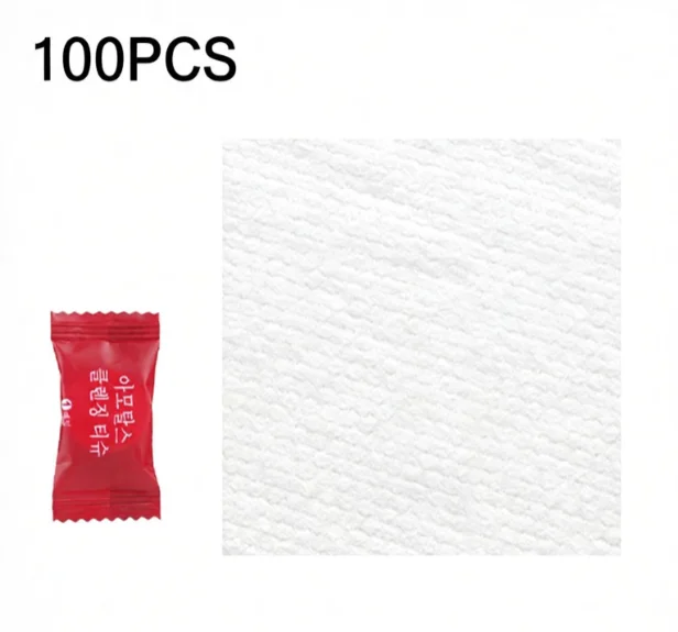 100PCS Disposable Compressed Cotton Towel Portable Mini Travel Face Washcloth Soft Makeup Remover Wipes Independent Packaging