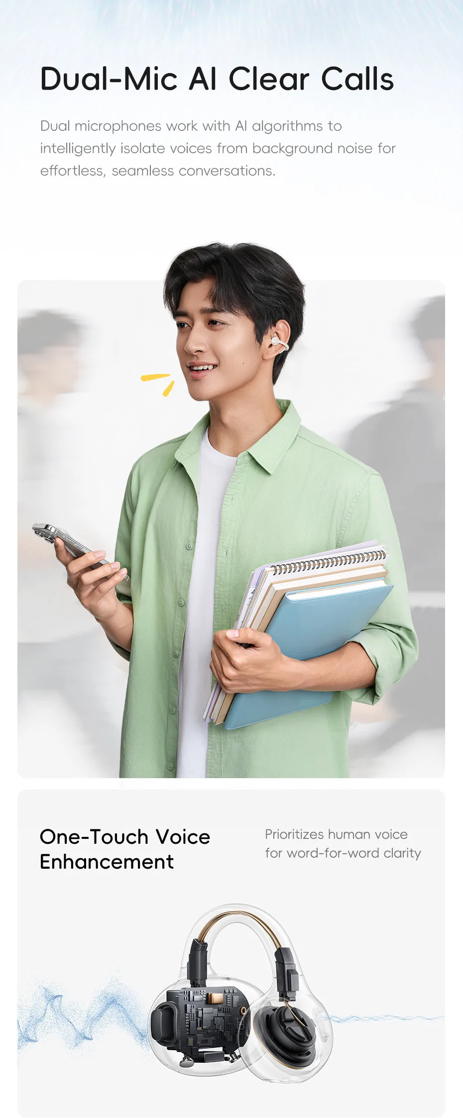 Hệ thống 4 micro AI lọc tiếng ồn đàm thoại rõ nét