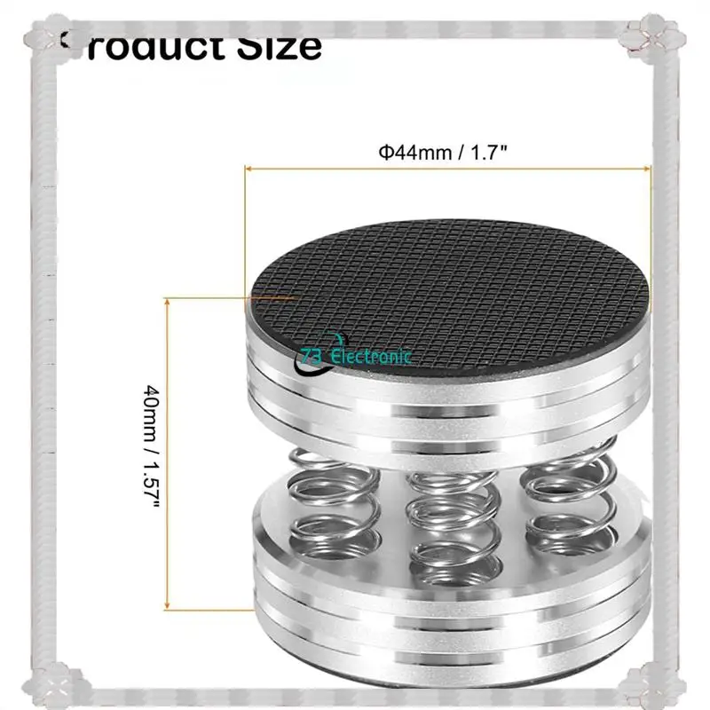 Pés de plaforma de isolamento de alumínio, entrega em 24 horas, 4 peças para amplificador de áudio, alto-falante, reprodutor de plataforma giratória, picos de choque de alta fidelidade, barragem de mola