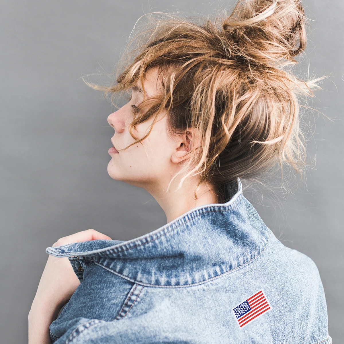 

5Pcs Tape American Flag Cloth Patch Easy Remove Adhesive Embroidery Sticker for Hats Bags Cosplay Embroidery Patch