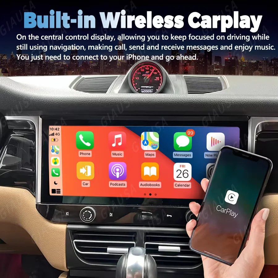 

12.3" Android 13 Wireless CarPlay GPS Navigation WiFi Bluetooth Car Radio For Porsche Macan 2010 2011-2018 Car Multimedia Player