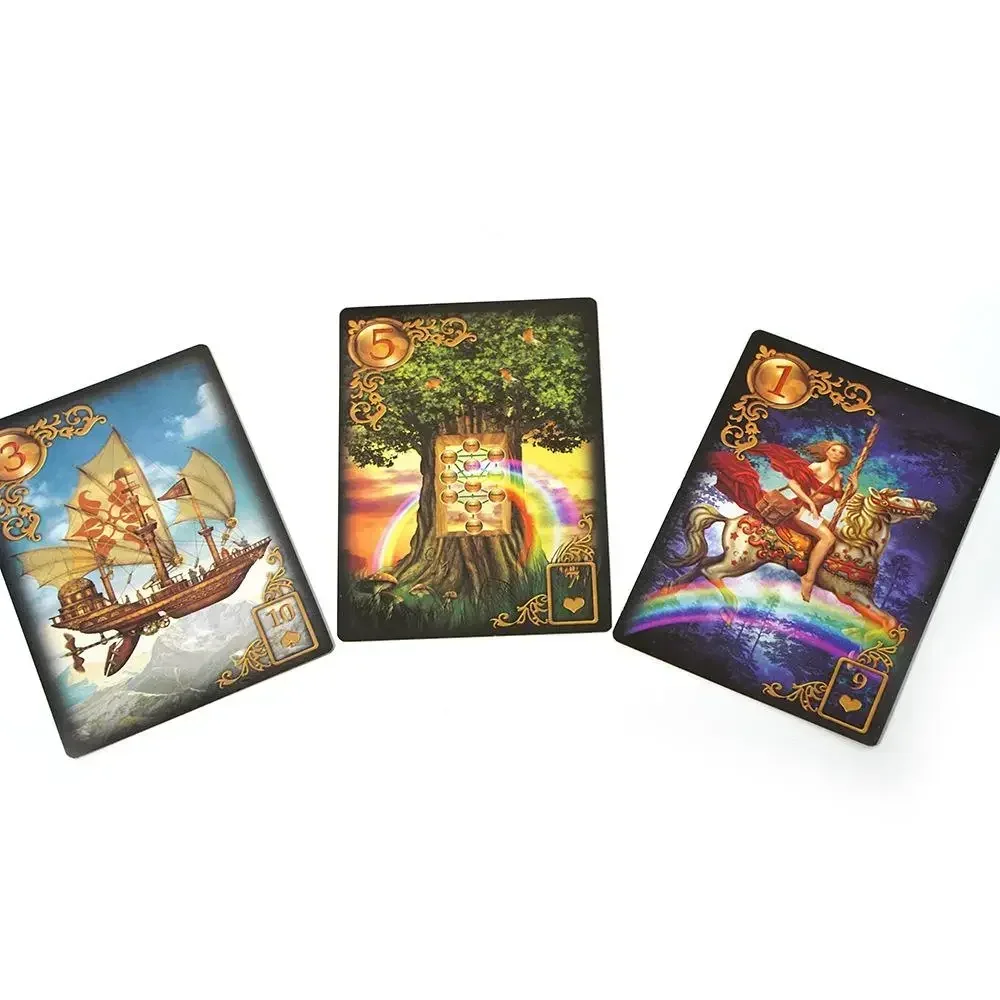 11*6.5cm Gilded Reverie Lenormand Tarot Deck In A Tin Box Gilded Edge for Fortune Telling Game Card 44pcs