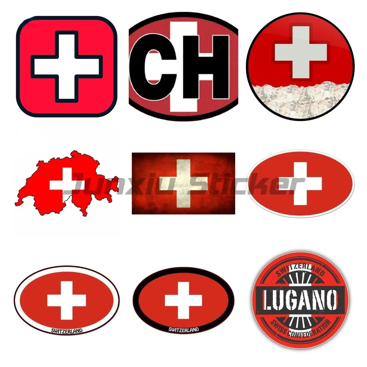 

Switzerland Code with Flag Sticker Car Stickers Decorate Cars, Rooms, Wardrobes, Desks,Computer Bicycle Decal