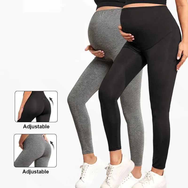 Pregnant And Maternity Yoga Pants Casual Solid High Waist Tummy Control Stretchy Leggings Pregnancy Women Trousers