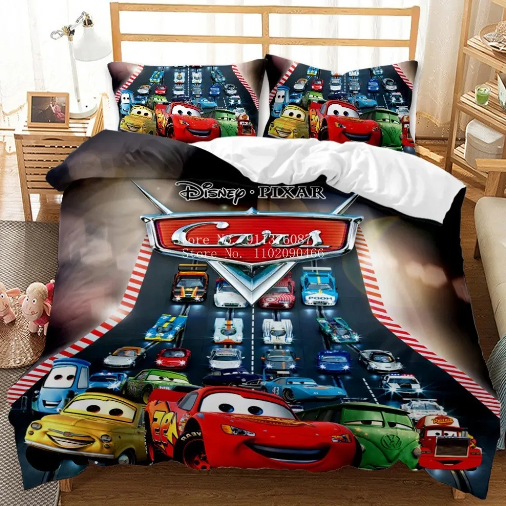 Popular Racing Cars Children Bedding Sets Single Twin Full Size Duvet Cover Bed set Pillowcase Lightning McQueen 95 Bedclothes