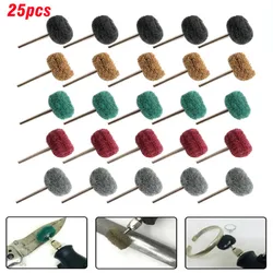 25pcs Mini trapano spazzola abrasiva ruota per lucidatura in fibra di Nylon con gambo da 3mm/2.35mm per Set di accessori per utensili rotanti Dremel