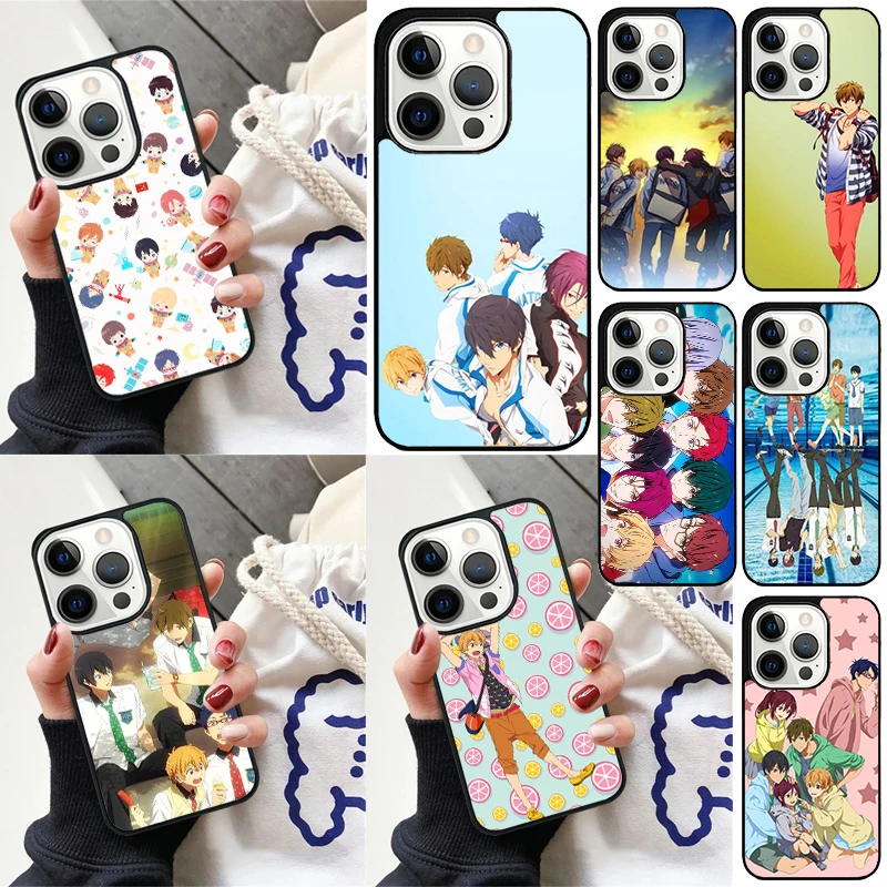 Free Iwatobi Swim club Cover For iPhone 16 13 14 15 Pro Max 12 Mini 11 15 Pro Max 6 7 8 Plus Max SE 2020 Phone Case