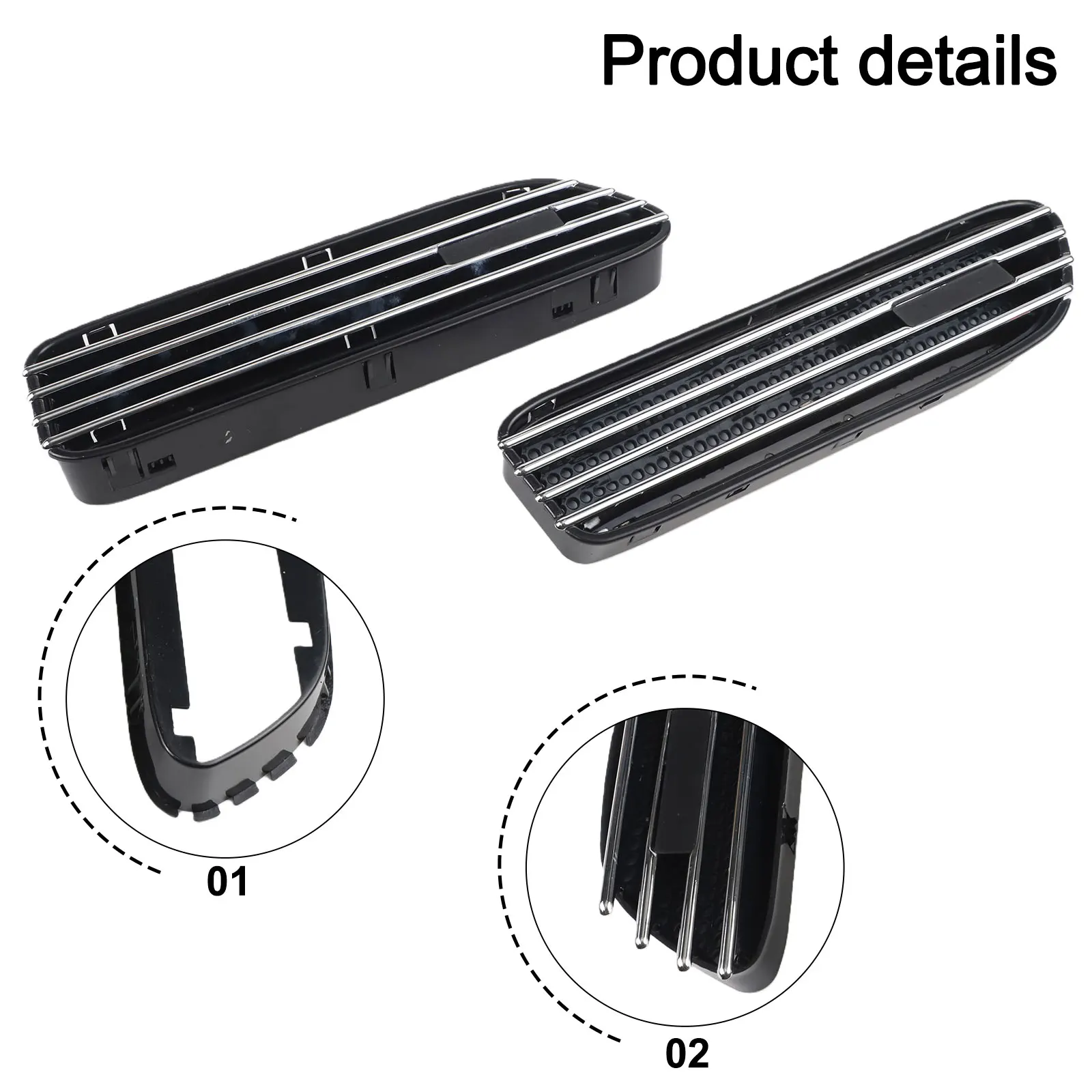 

Car Accessories Fender Vent Grille 27.7*7.5*3.2CM Car Exterior Grille Installation Easy Installation Non-deformable