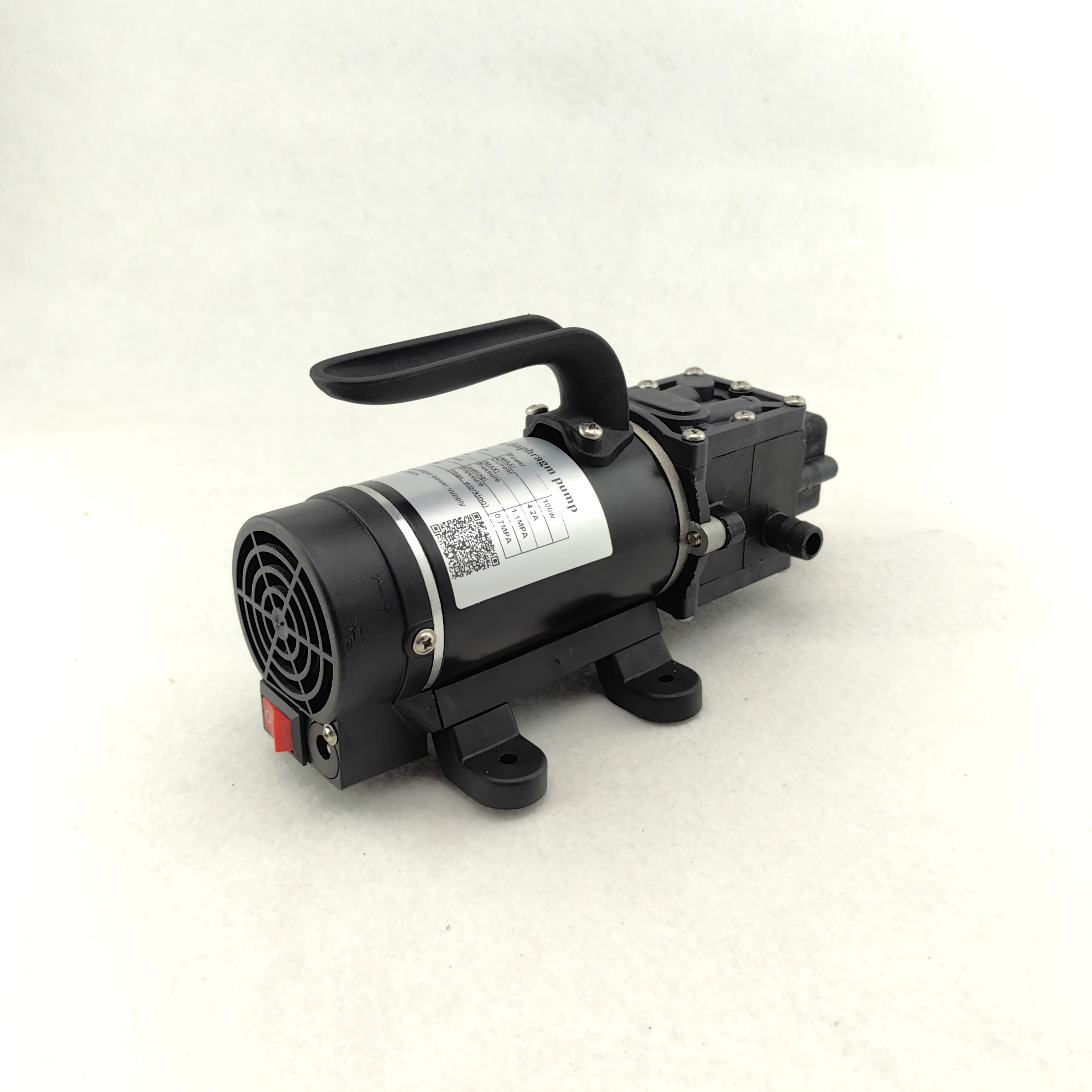 return valve type electric high pressure mini dc self priming water pump 100w 8L/min 12v 24V diaphragm pump