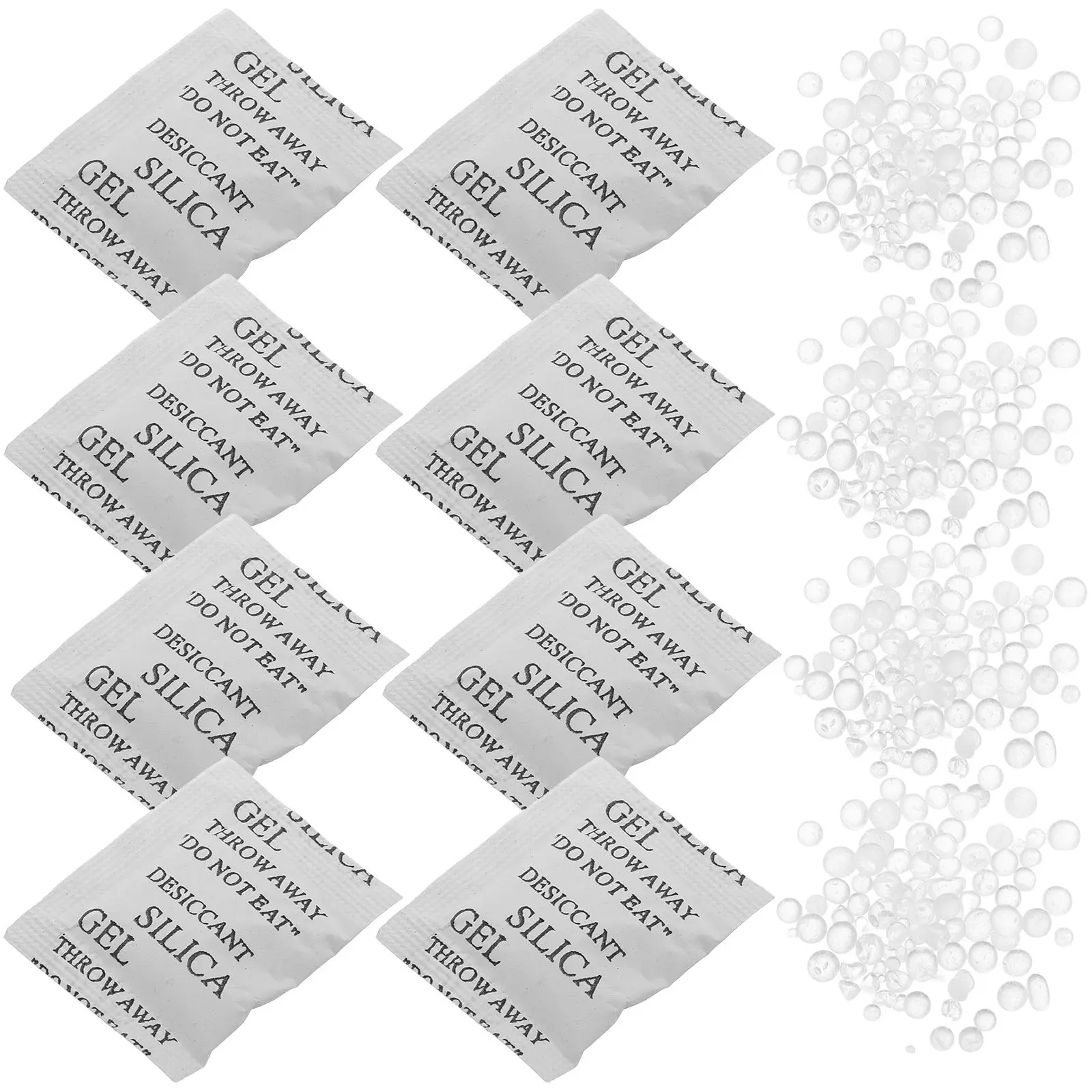 

100 Pcs Silica Gel Desiccant Packets High Moisture Absorption Food Storage Closet Dehumidifier Safe Reusable Containers