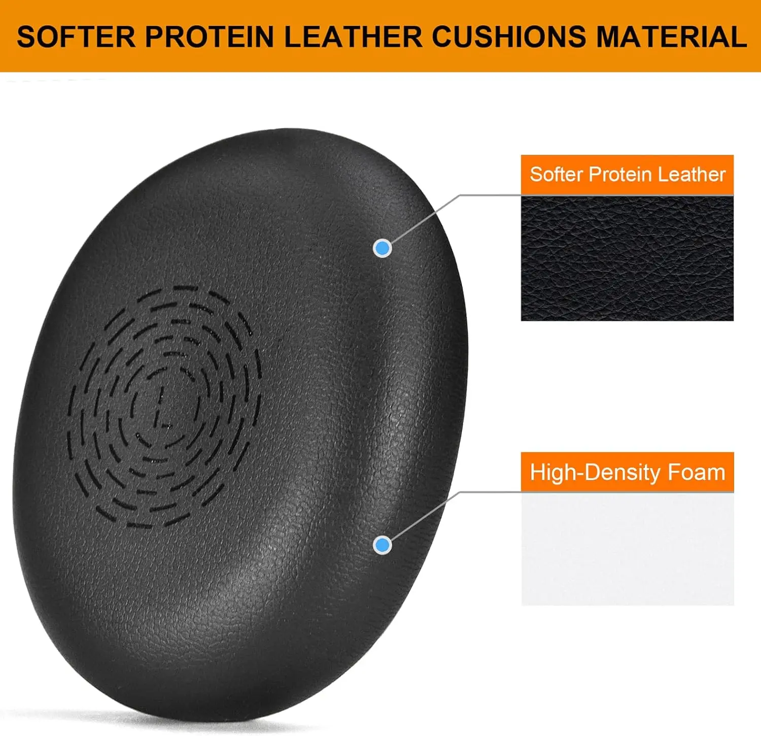 Almohadillas de repuesto Evolve2 65 compatibles con auriculares estéreo inalámbricos Jabra Evolve2 65 Flex, aislamiento de ruido cómodo