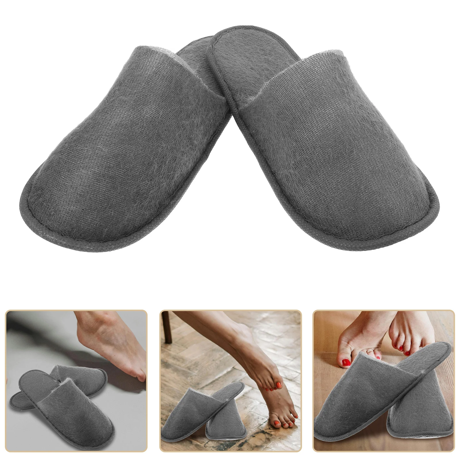 10 Pairs Disposable Slippers Indoors Guest Salon House Convenient Hotel Non-skid Spa Home Thicken