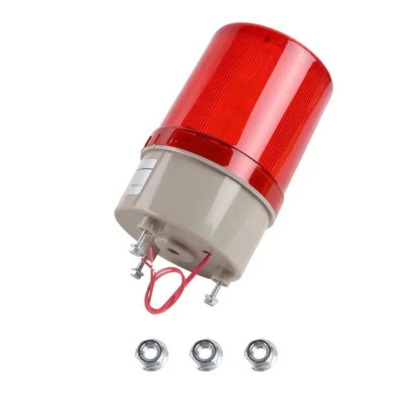Delicate Texture-5X Industrial Flashing Sound Alarm Light,BEM-1101J 220V Red LED Warning Lights System Rotating Light