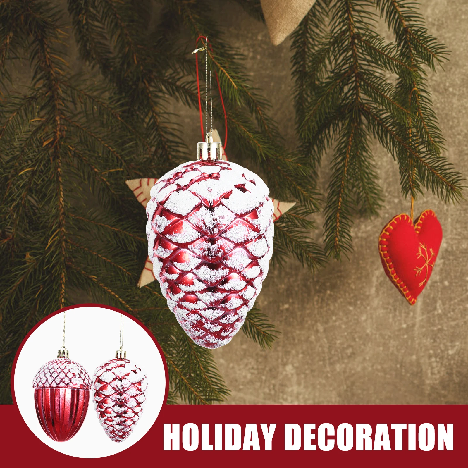 

4 Christmas naments Plastic Xmas Plastic Hanging Decor Hanging Decorations High Quality Pendants Reusable Holiday Home Decor
