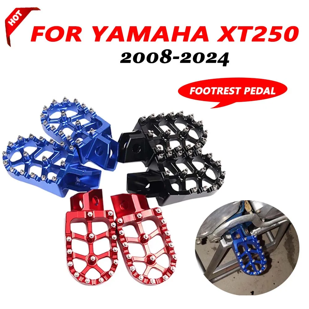 Motorcycle Footpegs Foot Pegs Rests Pedals For YAMAHA XT250 XT 250 2008 - 2022 2021 2020 2019 2018 Accessories Footpeg Footrest