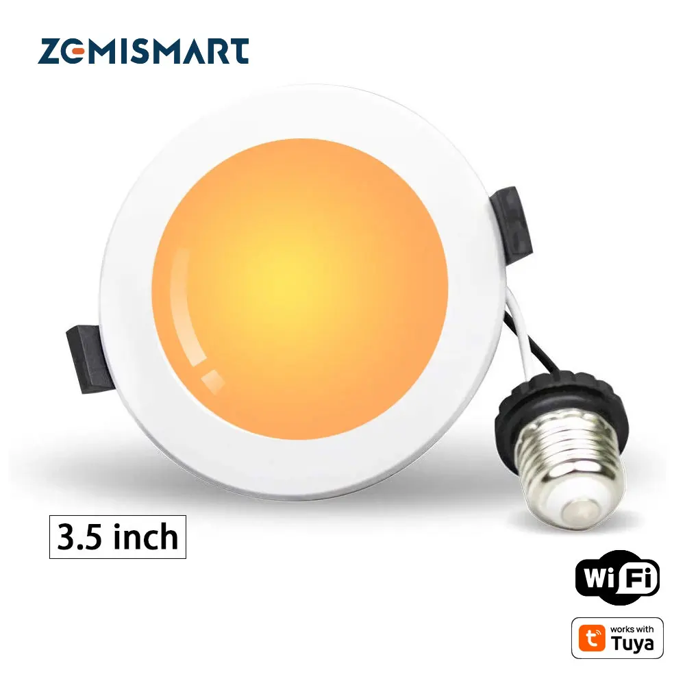 Zemismart WiFi US Smart Led Light 3.5 Inch RGBW Downlight Work with Tuya Smart Life APP Alexa Google Home Ceiling Light