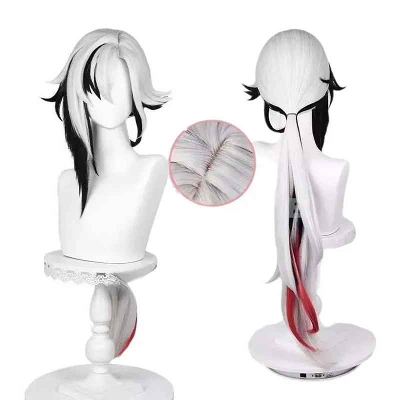 

Arlecchino Cosplay Wig 83cm Fatui Harbingers Servan Heat Resistant Synthetic Wigs for Halloween Comic Con Props Hair+Wig Cap