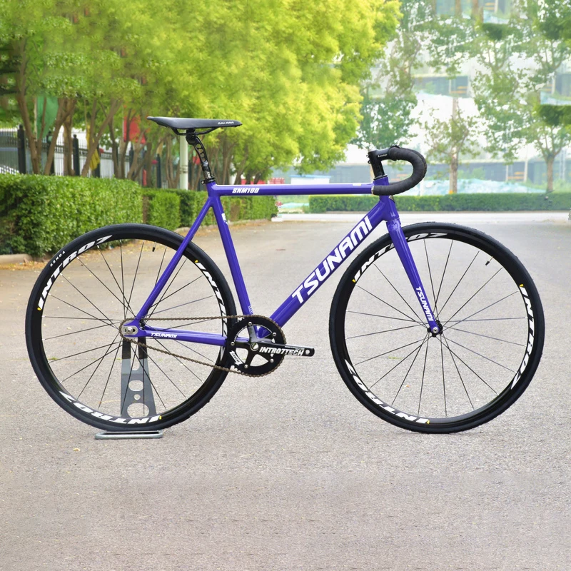 Fixie rower z przekładnią Tsunami Track pojedyncza prędkość rower wyścigowy 700C SNM100 rama ze stopu aluminium części rowerowe konfigurowalne